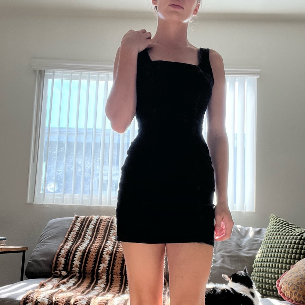 Black denim mini dress from urban outfitters size xs